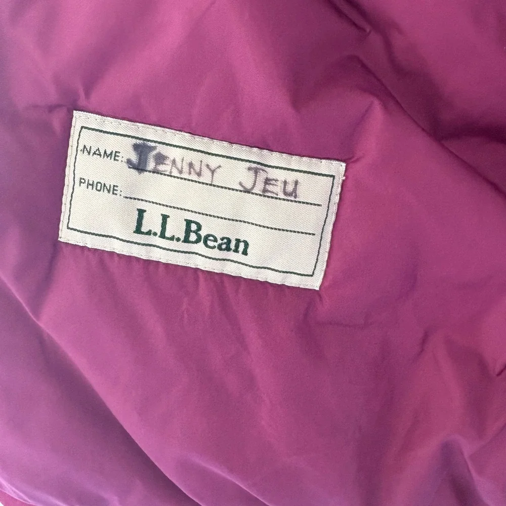 L.L.Bean Kids' Lrg 14-16 Two Tone Magenta Winter Coat Thick No Hood‎